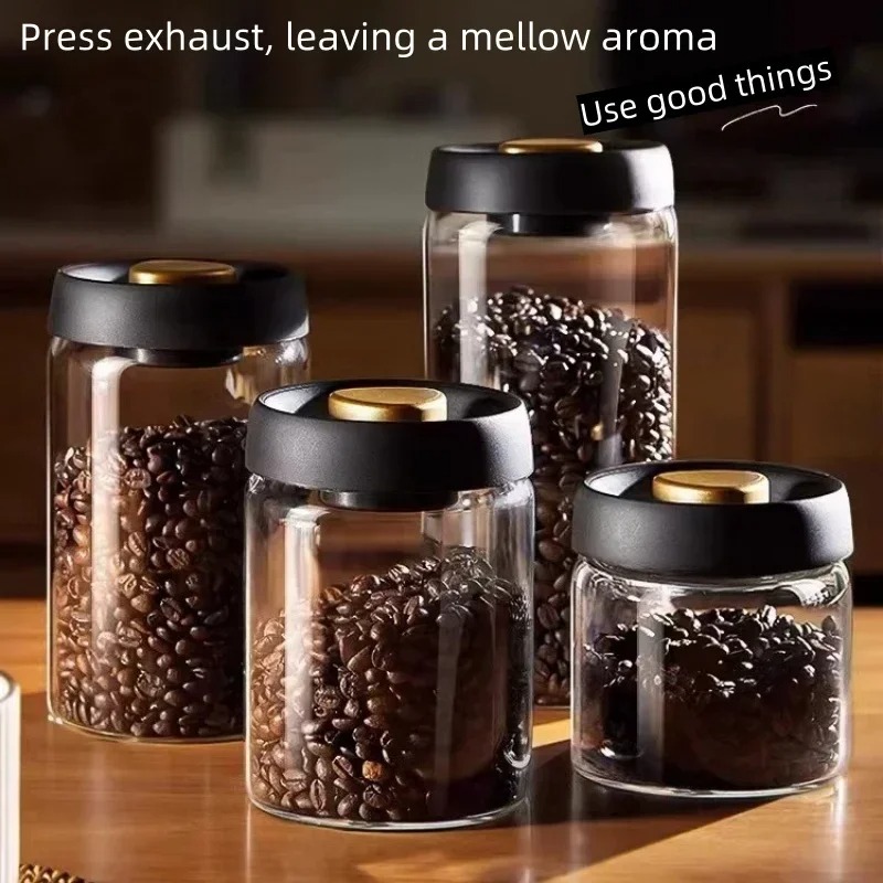 Coffee Tea Jug - Manual Vacuum Sealed Coffee Jar High