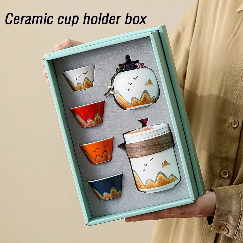 Coffee Tea Jug - Gift Box,Chinese Style Ceramic Tea Cup,Porcelain
