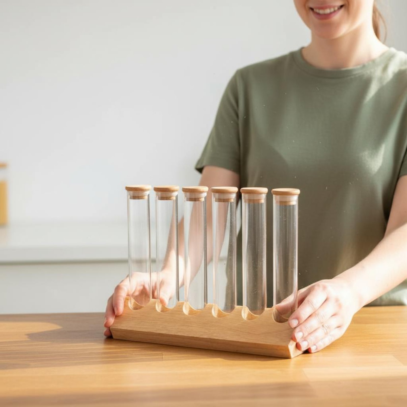 Glass Tube Container Set with  - đánh giá và giá Coffee Bean