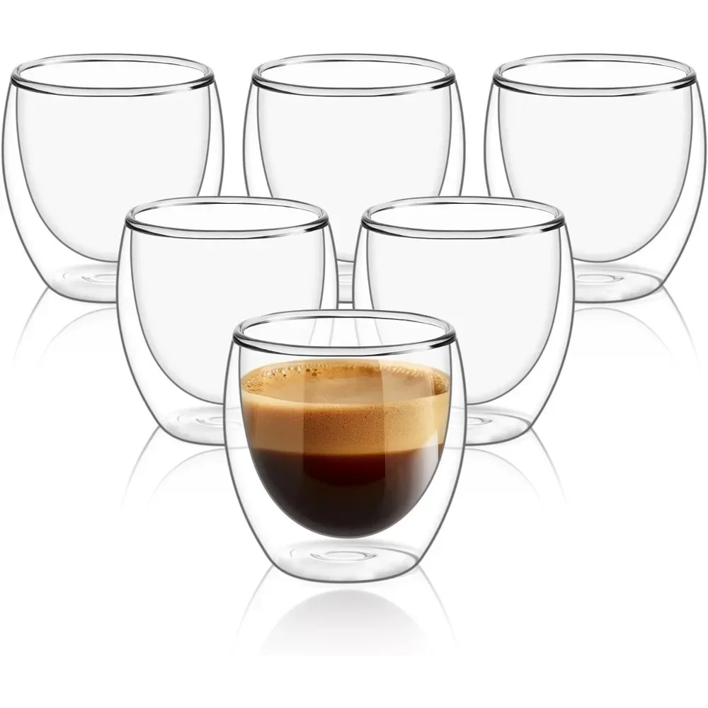 6 pcs Clear Double Wall Glass  - đánh giá và giá Juice Tea Coffee