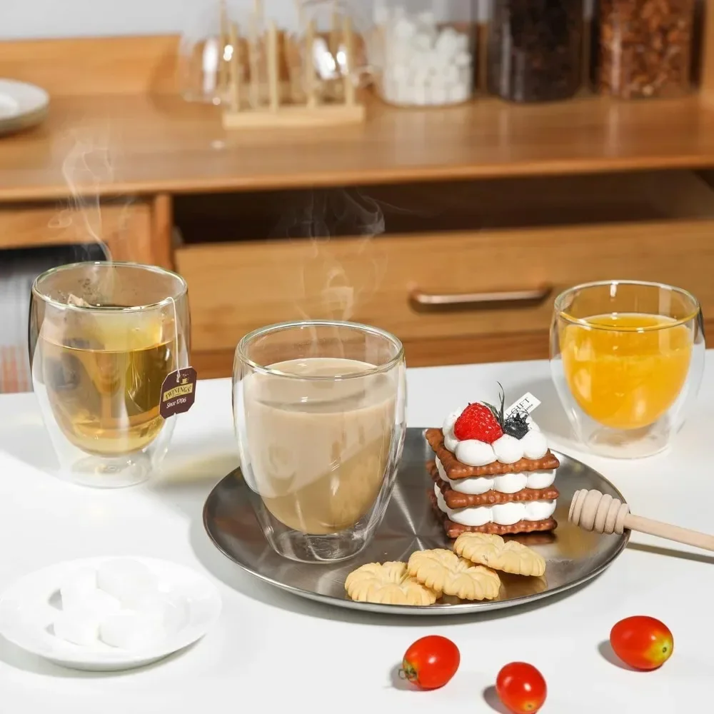 6 pcs Clear Double Wall Glass  - đánh giá và giá Juice Tea Coffee