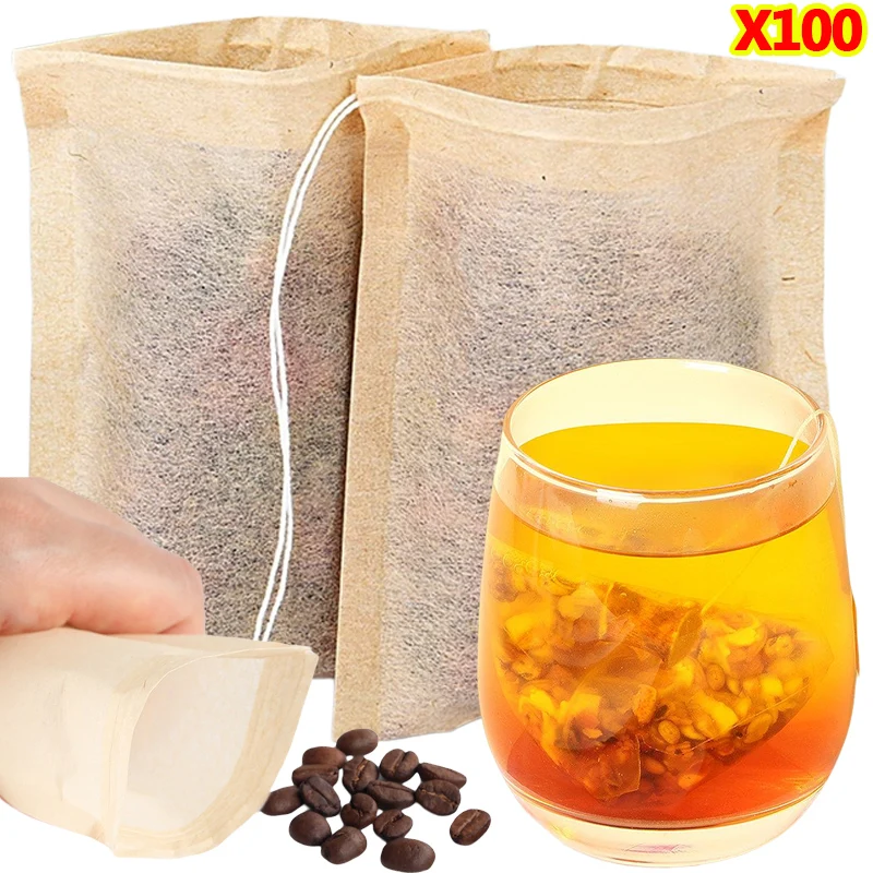 100Pcs Teabags with Drawstring - đánh giá và giá Coffee Tea And Leaf