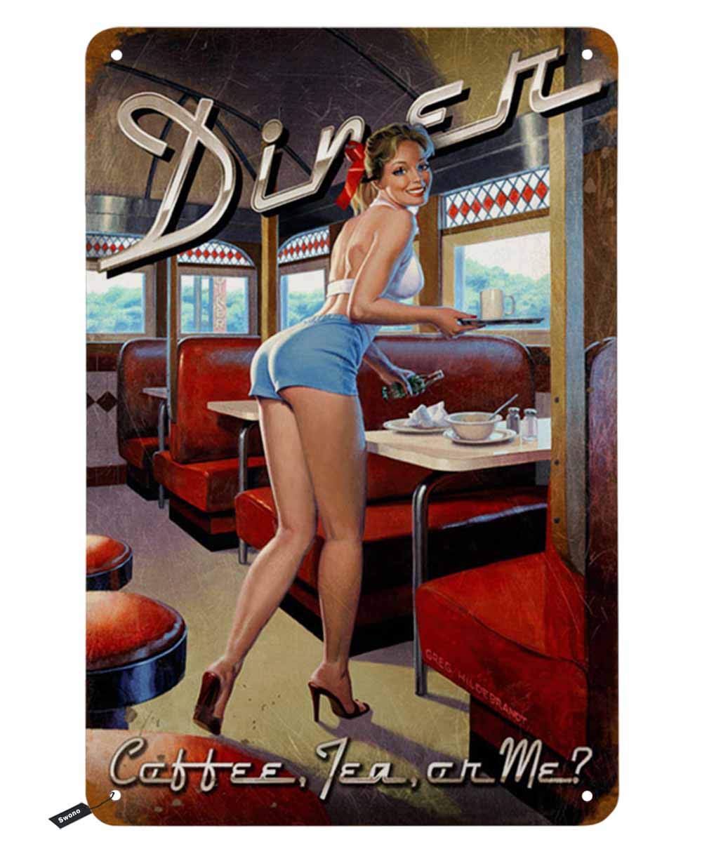 Swono Dinner Tin Signs,Pinup G - đánh giá và giá Coffee Tea You And Me