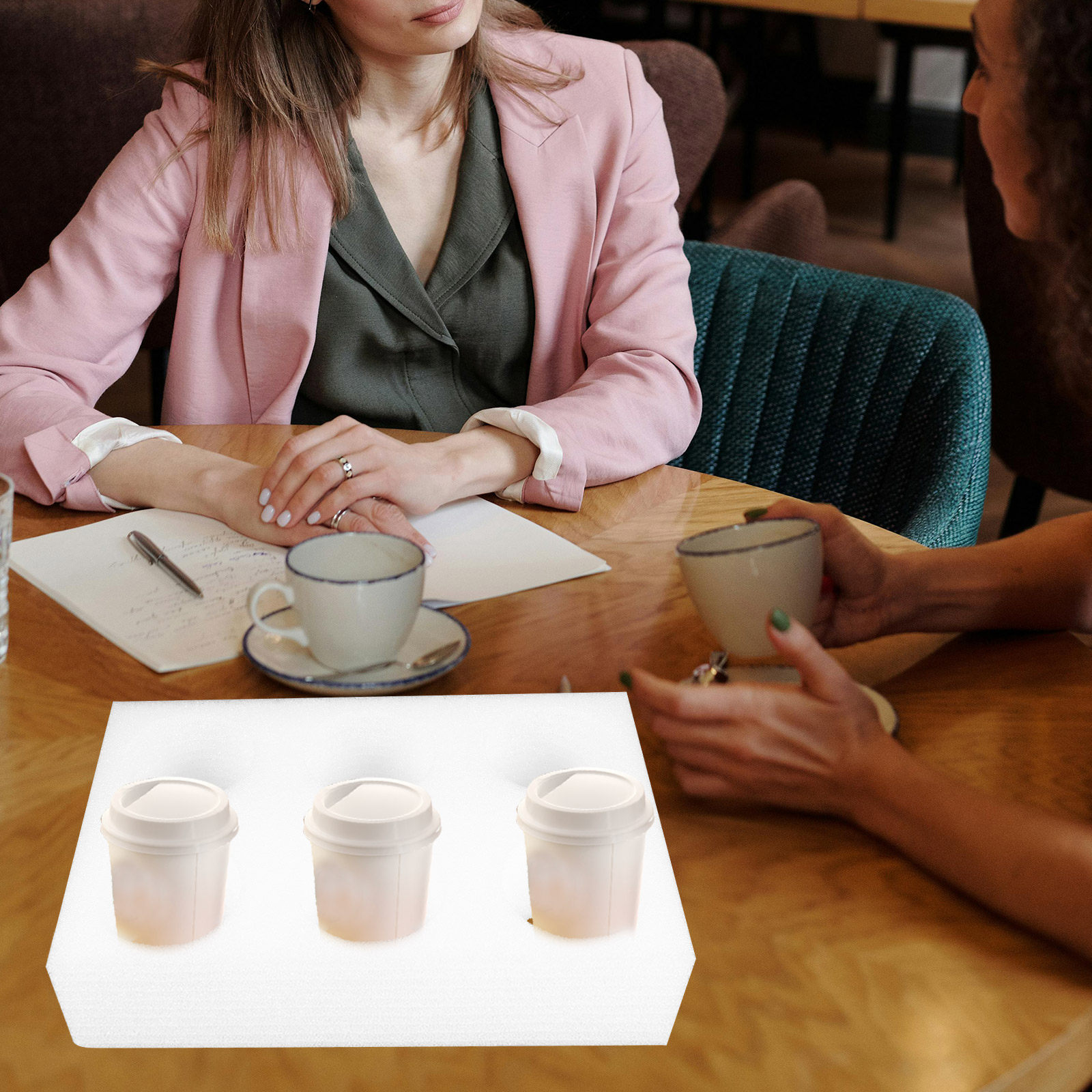 2Pcs Beverage Cup Holder Tray  - đánh giá và giá Coffee Tea Drink