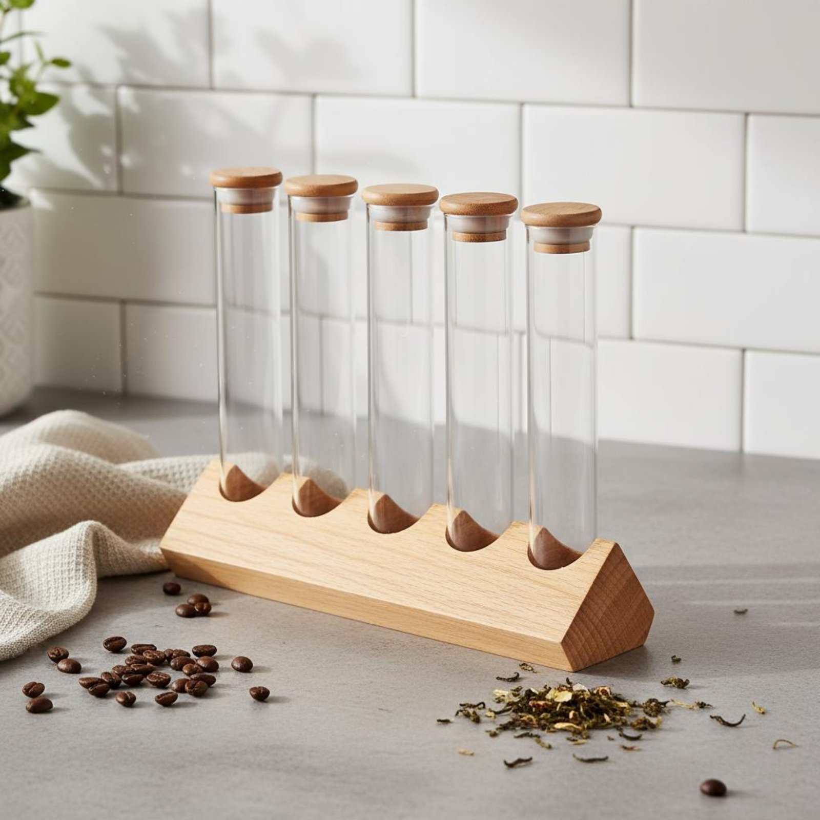 Glass Tube Container Set with  - đánh giá và giá Coffee Bean