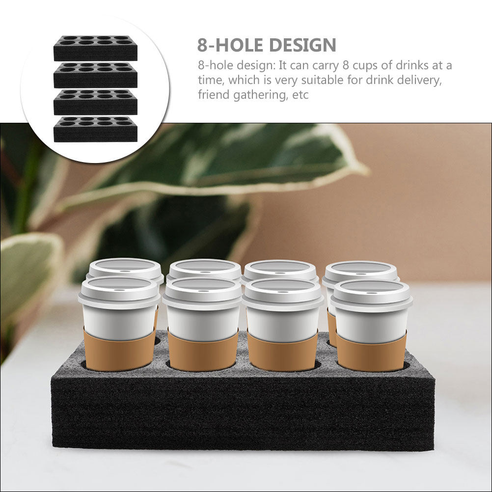 4Pcs 8-Hole Beverage Cup Tray  - đánh giá và giá Coffee Tea Drink