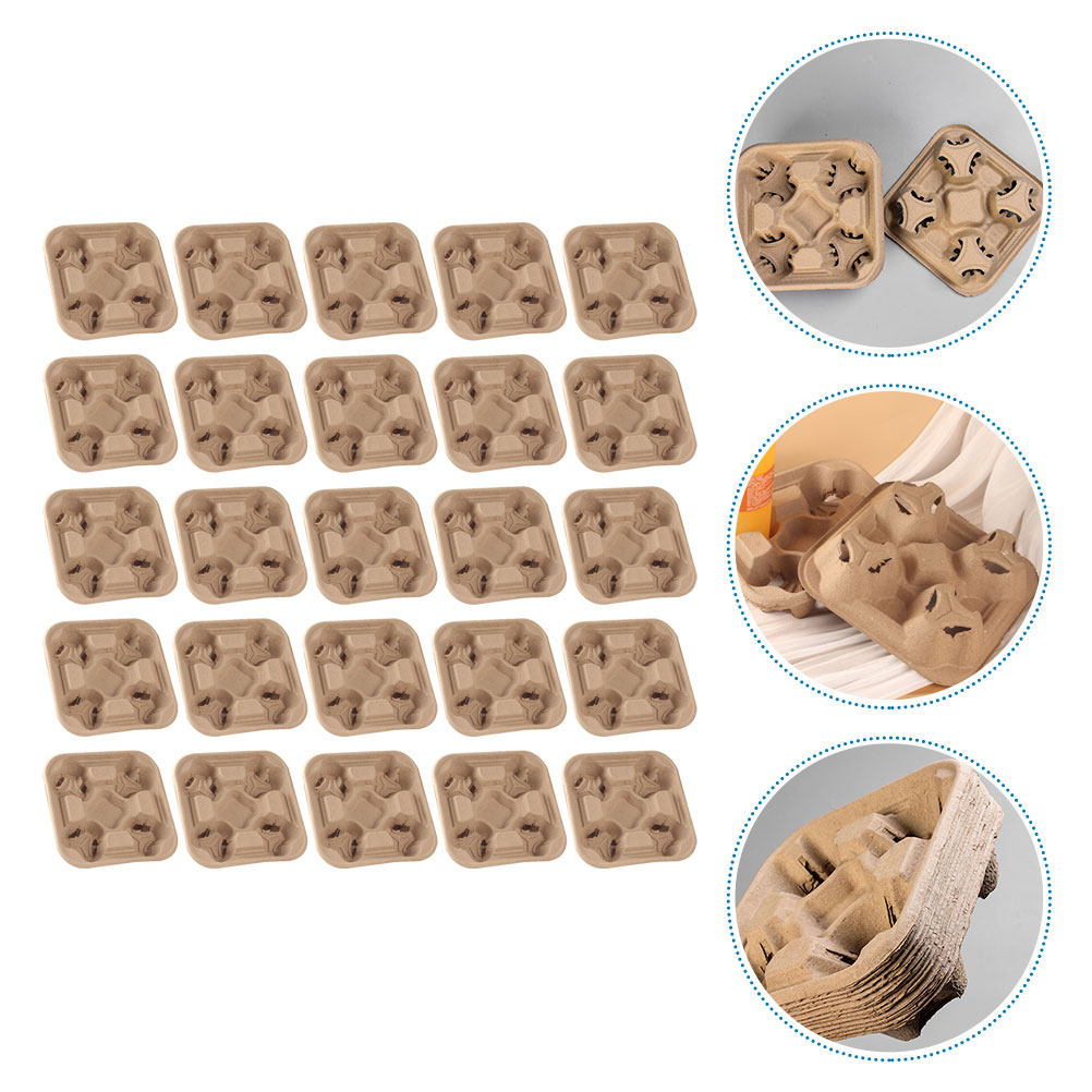 25Pcs Four-Cup Paper Pulp Hold - đánh giá và giá Coffee Tea Drink