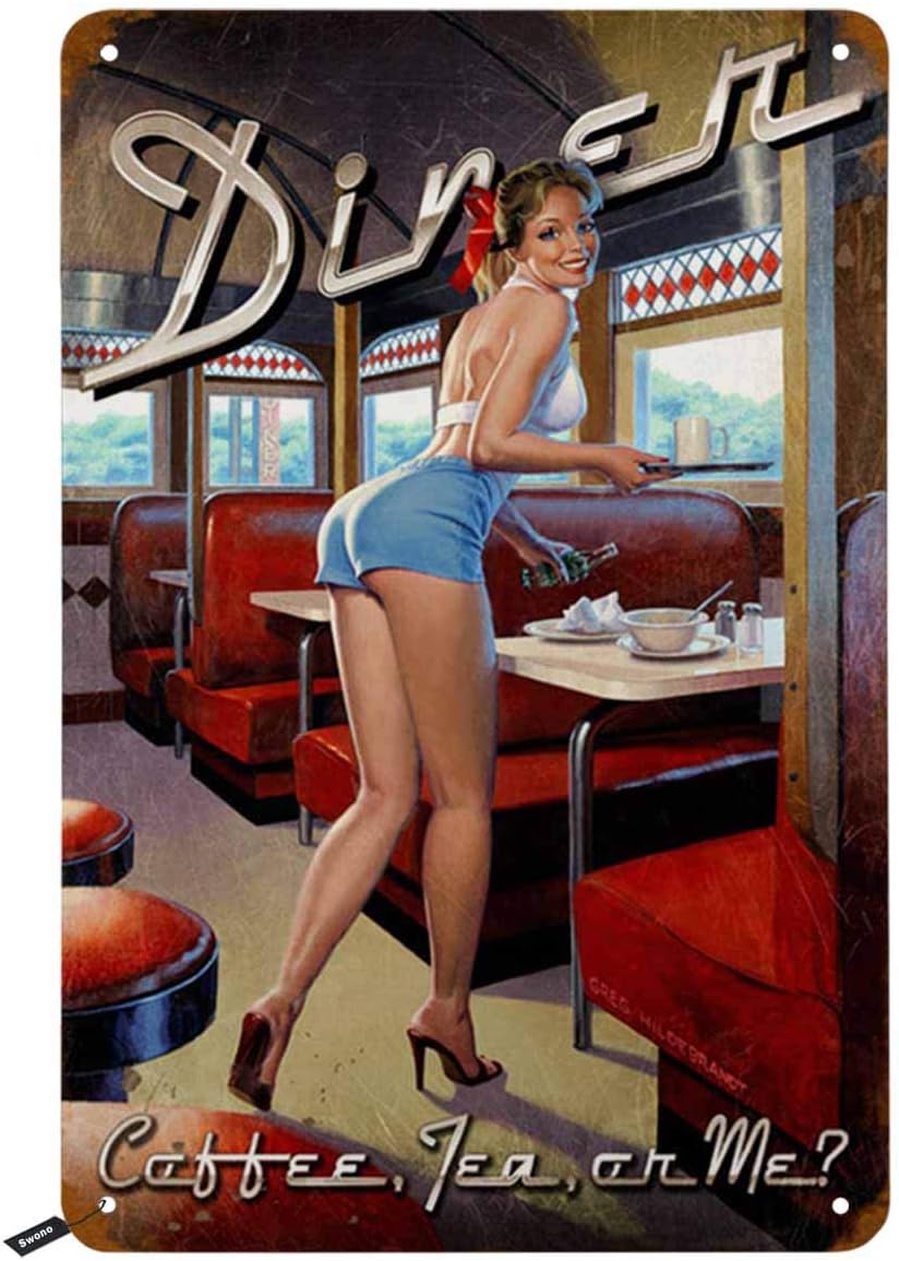 Swono Dinner Tin Signs,Pinup G - đánh giá và giá Coffee Tea You And Me